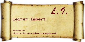 Leirer Imbert névjegykártya